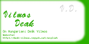 vilmos deak business card