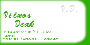 vilmos deak business card